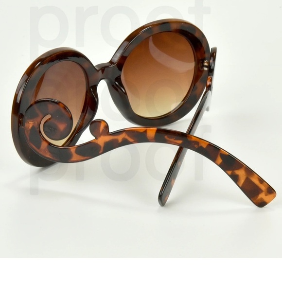 Stylish Leopard Oversized Baroque Swirl Hollywood UV 400 Unbranded Sunglasses‼️ - Picture 5 of 6